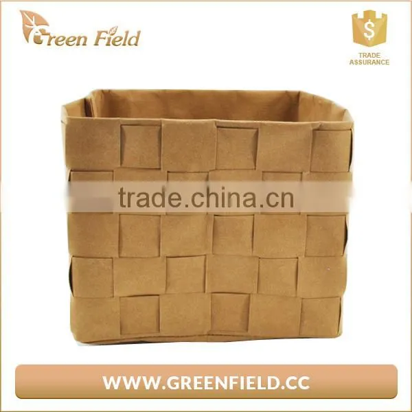 Green Field Plain Kraft Paper Storage Bags,brown Kraft Paper Weave Storage Bag photo-3