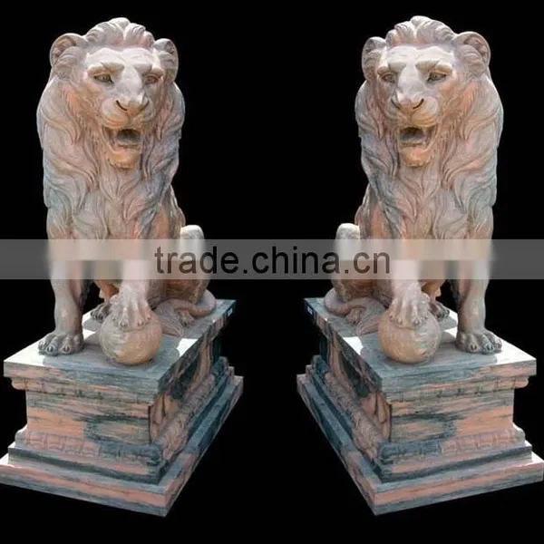 Marble Standing Lion Statue For Garden / Outdoor Use photo-4