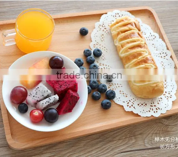 Logo Customized Solid Beech Square Wooden Serving Tray photo-4