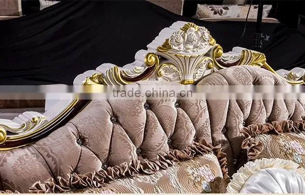 M878 Living Room Furniture Classical Solid Wood Frame Fabric Sofa/fabric Big Corner Sofa photo-3