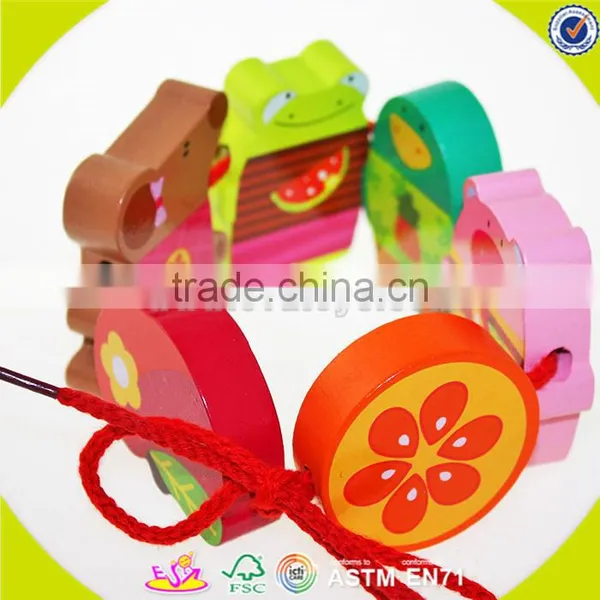 Wholesale Wooden Happy Threading Toy for Kids, Beautiful DIY Wooden Multitype Blocks Threading Toy for Children W11E041 photo-5