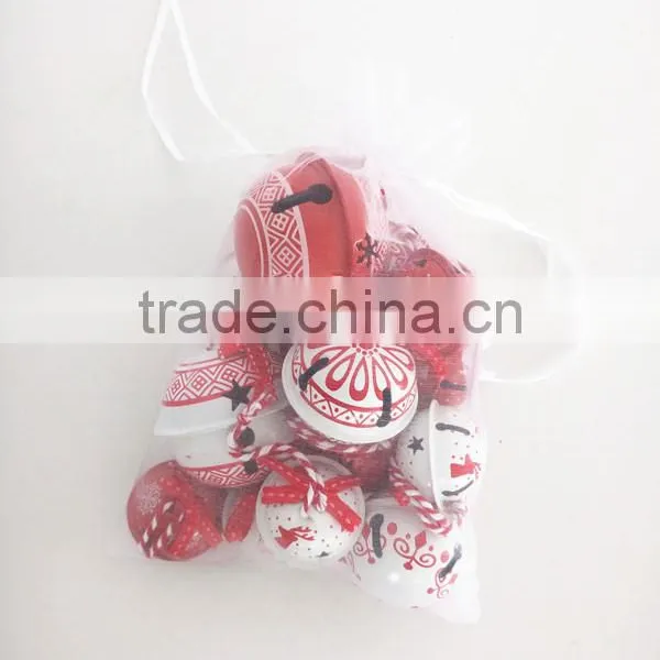 NEW Design 2017 Red White Snow Flower Holiday Tree Hanging Ornament Christmas Decorative Metal Bell photo-6