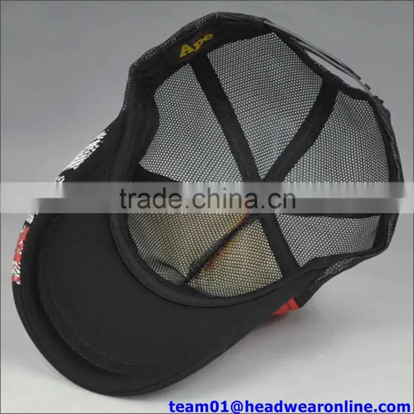 Caps Factory Made Custom Mesh Caps With Thick Screen Print Logo and String photo-3