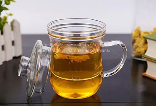 Glass Cup Kungfu Tea Cup Three Part Glass Cup Filter Glass Cup Coffee Cup Milk Cup Juice Cup for Hotel and Resturant photo-3