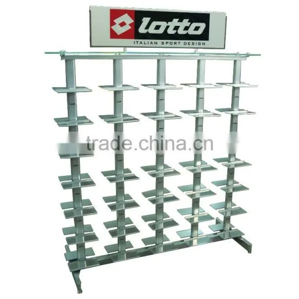 Silver Double Side Oval Tube Sport Shoe Shope Store Display Stand photo-4