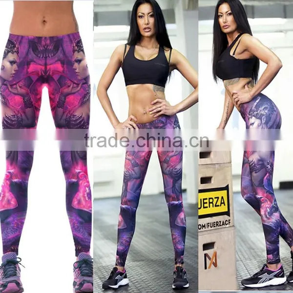 Gym Running Sport Pants Slim Women Fitness Yoga Wear Printting Legging Trousers Lady photo-2