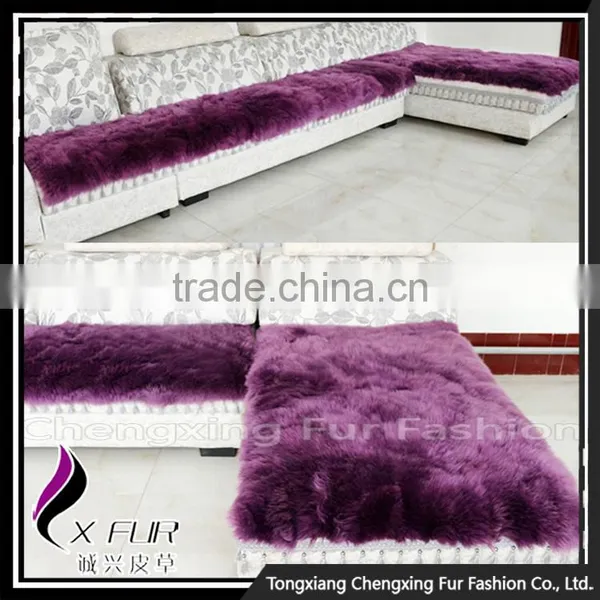 CX-D-111 Customize Design Genuine Sheepskin Lamb Fur Fur Blanket photo-2