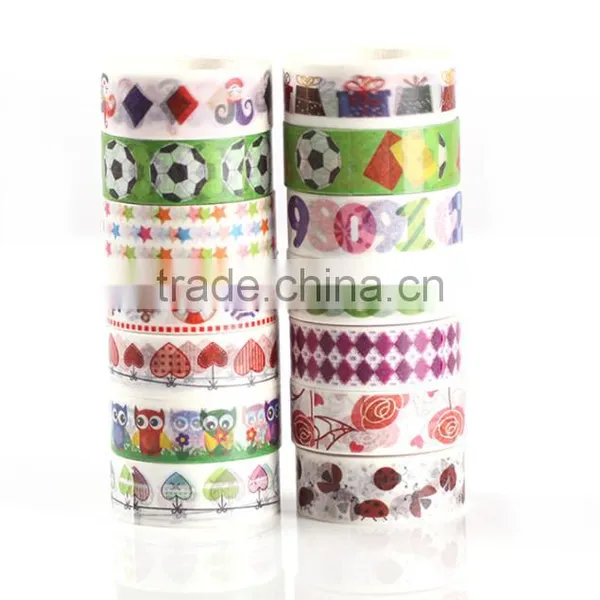 1.5cm*10m Multicolor Washi Tape Customizable Size Adhesive Paper Tape Tear by Hand Removeable Paper Tape photo-4