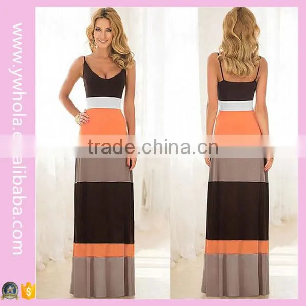 Walson Hot Sell Women Summer Dress Cotton Spaghetti Strap Slip Tube Slit Dress 2016 Summer Maxi Dress photo-5