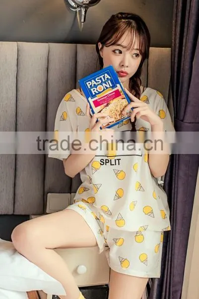 2016 New Summer Short-sleeved Cotton Cone Cartoon Ladies Pajamas Hot Style Factory Direct Sale photo-4