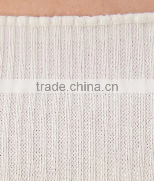 Wholesale Fully Fashioned Acylic Stylish Long Sleeve off the Shoulder Tight Sweater for Women photo-6