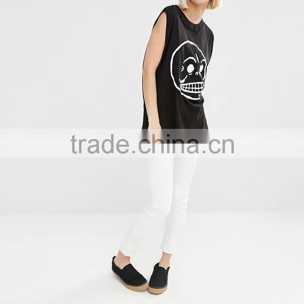 Guangzhou Shandao Casual Summer O-neck Sleeveless 160g Custom Woman Bamboo T Shirts photo-4
