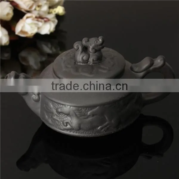 New Arrival Chinese Dragon Kung Fu Tea Sets Yixing Purple Clay Teapot Black Teacup 3 Pcs/Set Tea Service High Quality Tea Set photo-6