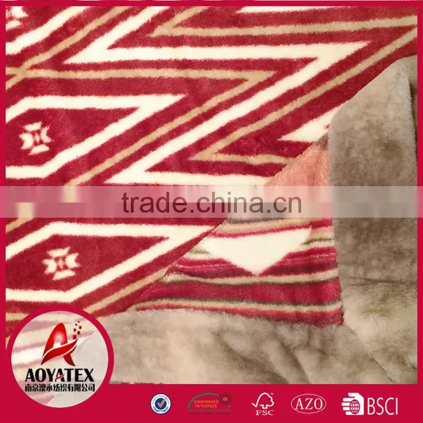 100% Polyester Fake Fur Package Edge Printed Coral Fleece Blanket photo-6