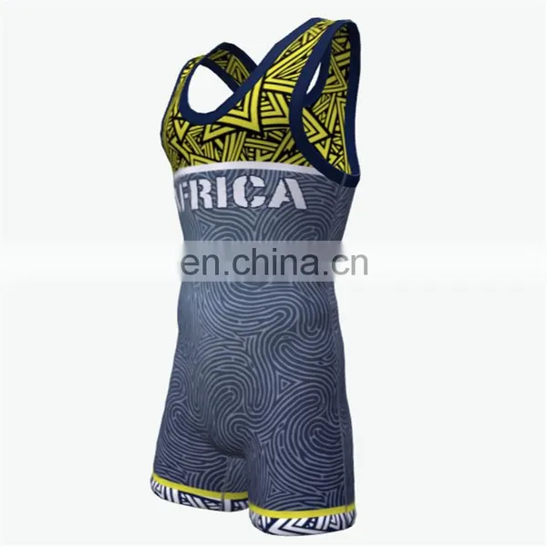 Custom Brand Sublimation Printing Design Wrestling Jersey Singlet photo-6