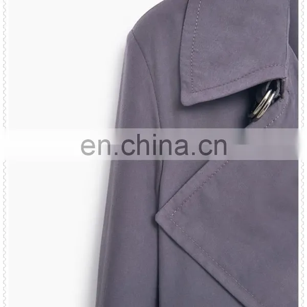 Wholesale OEM Winter Clothes Long Sleeve Coat Modal-blend Women Long Trench Coat photo-5
