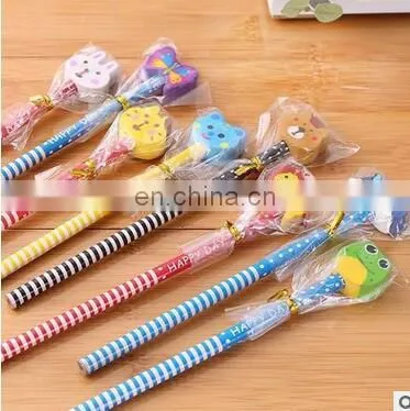Cute Cartoon Series Wooden Pencil With Eraser Stationery Set Kid Gift Set Wholesale photo-2