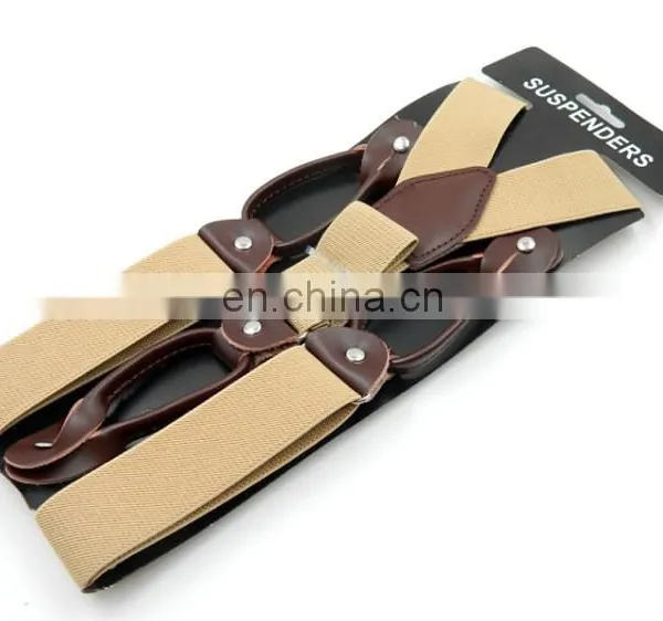 2017 Best Quality Leather Mens Suspenders Button Suspenders photo-6