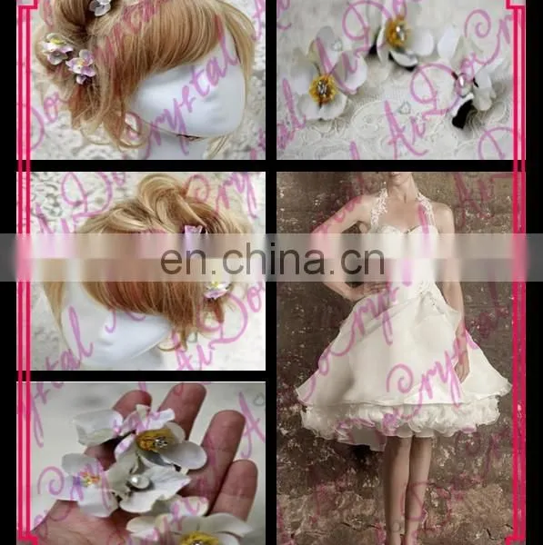 Aidocrystal White Flower Hairband for Bride Wedding Party Hair Accessory