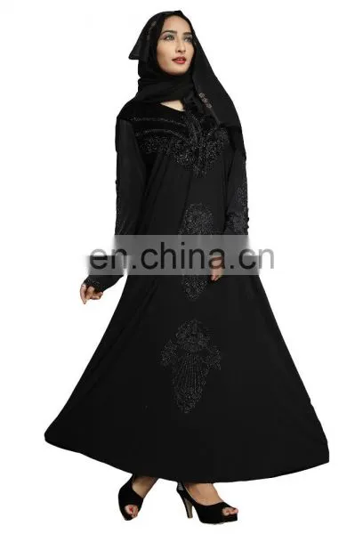 Women's Casual Wear High Quality Stretchable Embroidery Abaya Burkha 2017 ( Islamic Wear Burqas ) photo-4