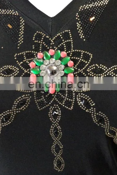 Women African Style Abaya / Latest Black And Golden Diamond Stone Work Embroidery Burkha/ Latest New York Fashion (dubai Abaya) photo-3