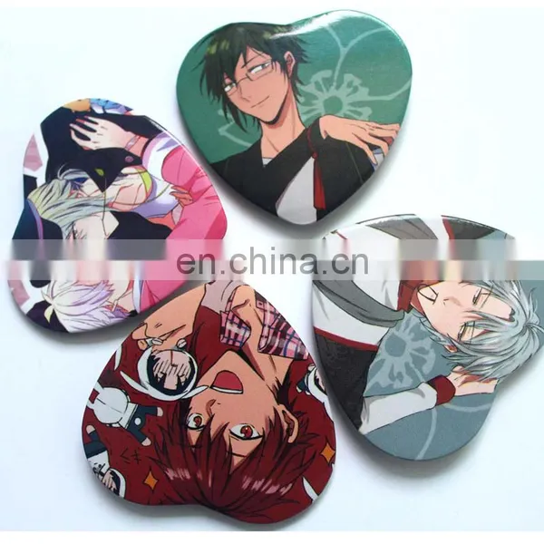 Disney & Sedex Audited Factory Direct Selling Heart Star Shape Tin Button Badge photo-3