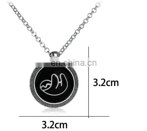 Zootopia Inspired Cute Animal Lazy Tree Toed Sloth Glow in Dark Pendant Necklace,lazy Men Flash Charm Necklace photo-3