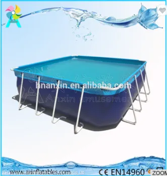 Portable Above ground rectangular steel metal frame swimming pool