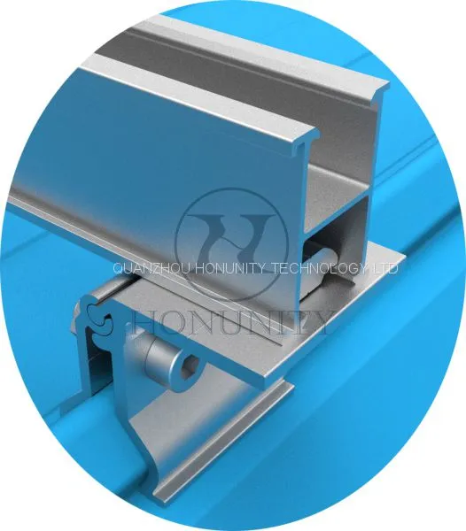 Honunity Extruded Aluminum Solar Rail for Solar Roof Installation