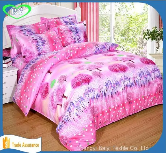 100% Polyester Fabric Pigment Printing Bedsheet Microfiber Woven Fabric for Home Textile Microfiber Bedding Set photo-4