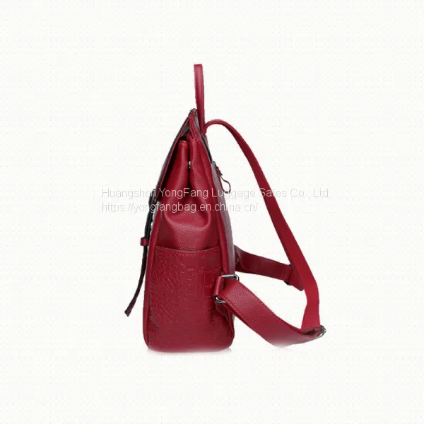 European and American Fashion Backpack Spring and Summer New Women's Bag Crocodile-print Leather Shoulder Bag photo-3