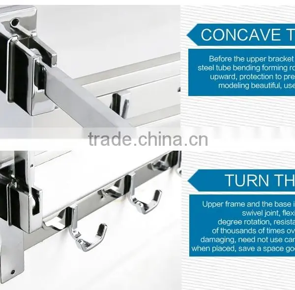 Wesda Stainless Steel Bathroom Wall Towel Shelf With Hooks A160 photo-4