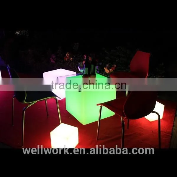 WorkWell Color Changeable Outdoor Seating Cube LED Ligh Chair TYC20 Quality Choice photo-5