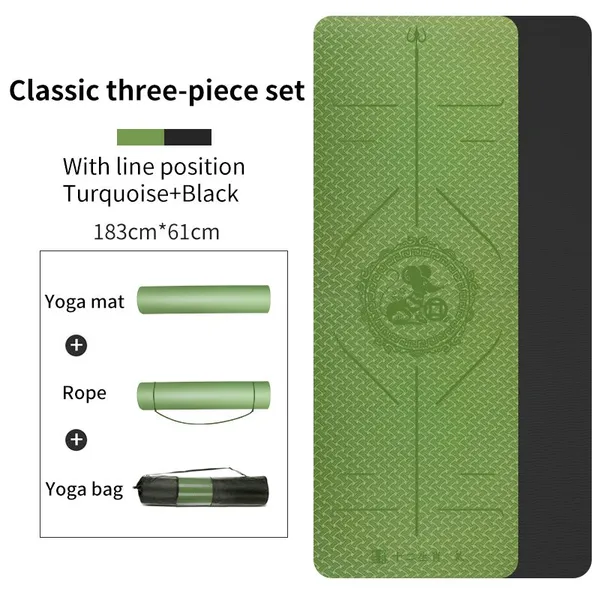 YiShengNuo Classic Three-piece Set Double Layer TPE Yoga Mat Set photo-2
