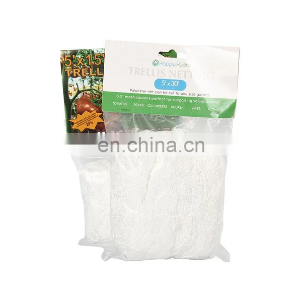 White Soft 5x350ft Nylon Plant Trellis Netting 6 Inch Mesh Polyester Garden Trellis Net for Vegetables photo-4