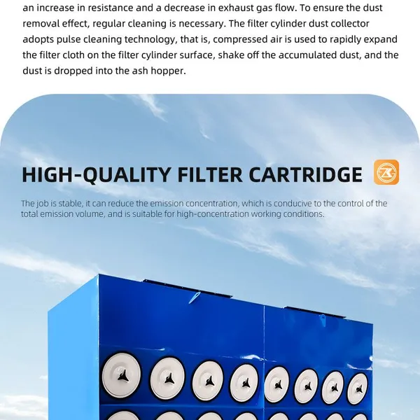 Downflow Side Insert Pulse Jet Cartridge Dust Collector PTFE Membrane Filter For Laser Cutting Grinding Welding Metal Dust Removal Equipment photo-5