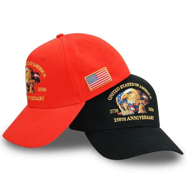 Embroidery Cotton Hat America USA Eagles 250th Anniversary Cap Independence Day 4th of July Patriot Freedom photo-3