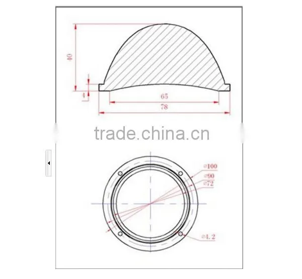 60 Degree 78mm Bay Light Led Glass Optical Lens Borosilicate photo-5