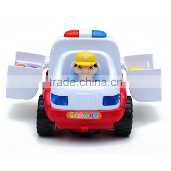 2015 Most Popular Cute Cartoon Design Mini Plastic Alaighty Ambulance Toy Car MTHX836 photo-4