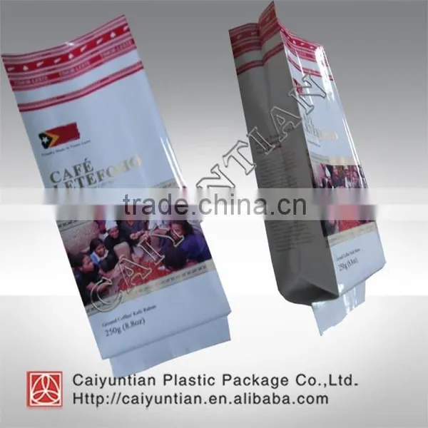 Aluminum Coffee Bag With Logo Printing Four/eight Side-gusset Sealing With Valve photo-2