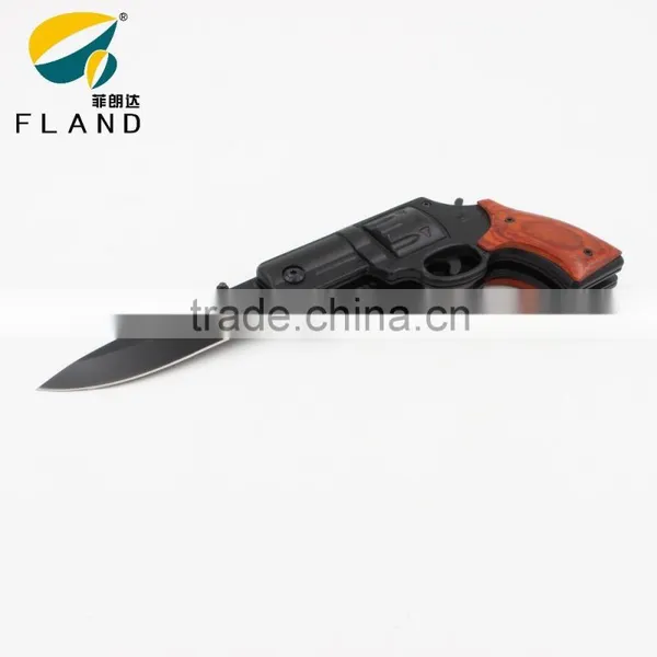 Creative Design Black Oxide 3Cr13 Stainless Steel Blade Gun Shaped Folding Knife photo-4
