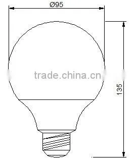 LED SMD Lamp G95 E27 18SMD 2835 15W Alu Housing Bulb photo-2