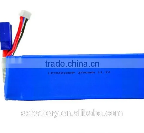 Rechargeable Li-polymer 3700mAh 11.1V High Discharge Rate 35C for RC Starting Power