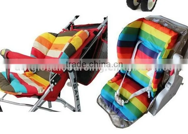 Breathable Rainbow Striped Color Baby Infant Children Stroller Cushion Car Seat photo-4