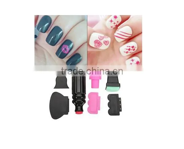 7pcs Silicone Nail Art Stamper And Scraper Set Manicure Polish Stamp Image Tool Kit photo-2