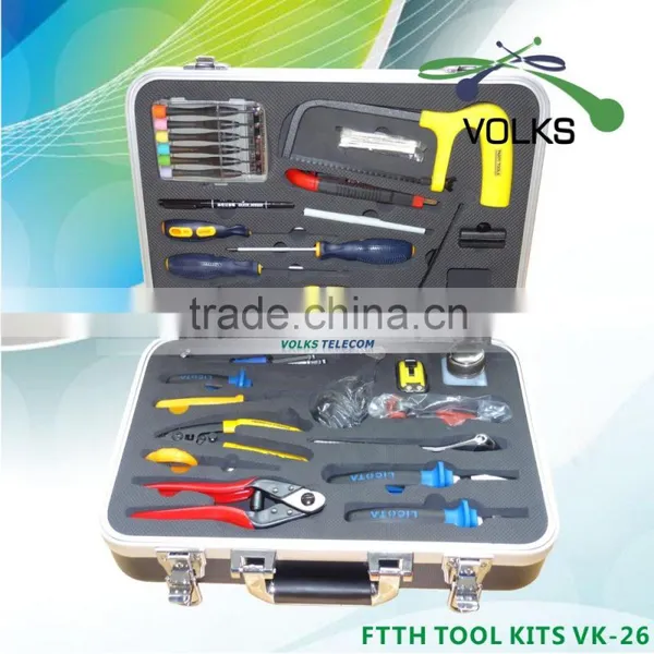 26 In 1 Fiber Optic FTTH Tool Kit With Cutter Clouser and Loose Tube Stripper