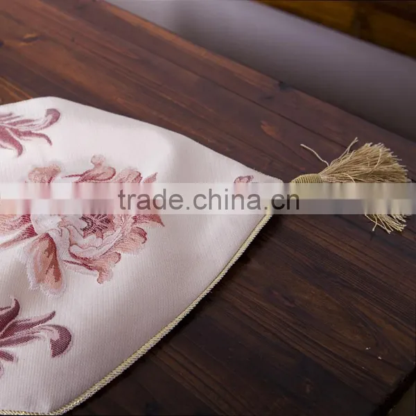 PLUS Classic Embroidery European Style Tassel Dining Table Runners Sequined Lace Hotel Bed Coffee Table Runners 13inch*70.8inch photo-3