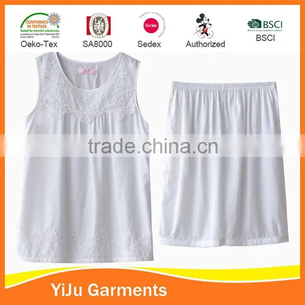 Ladies Cotton Knit Plain Women Sleeweapwear Acceptable Small Order