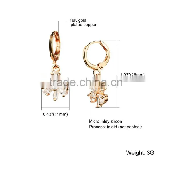2016 Latest Design Girls Top Elegant Drop Clear Snowflake Earring for Gift photo-6