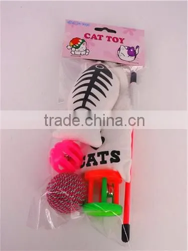 Nature Cat Swing Toys With Sticker Toy Wholesale Cat Toys With Cotton Fish Ring Ball photo-2